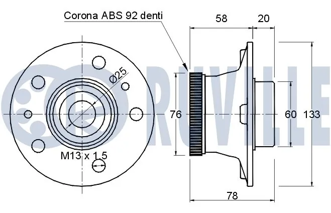 Kit de roulements de roue RUVILLE 220143