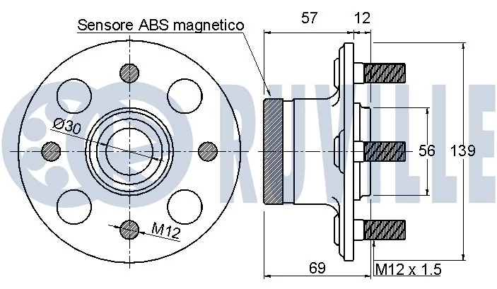 Kit de roulements de roue RUVILLE 221664
