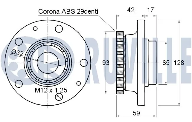 Kit de roulements de roue RUVILLE 220315