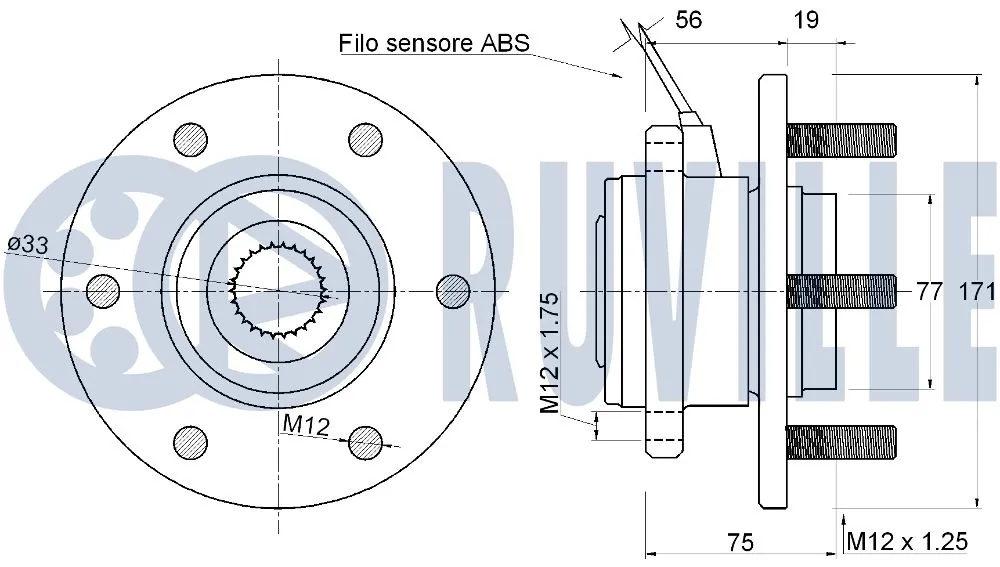 Kit de roulements de roue RUVILLE 221852