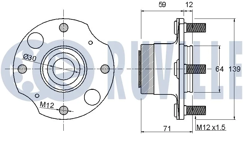 Kit de roulements de roue RUVILLE 220758