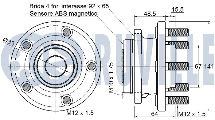 Kit de roulements de roue RUVILLE 221887
