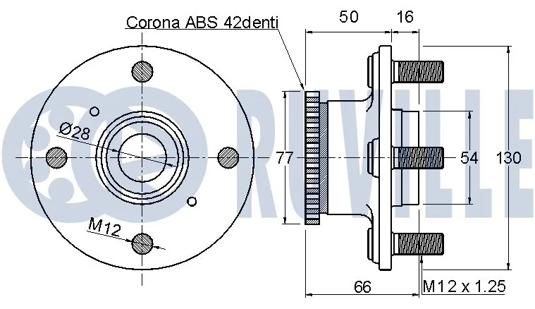 Kit de roulements de roue RUVILLE 221033