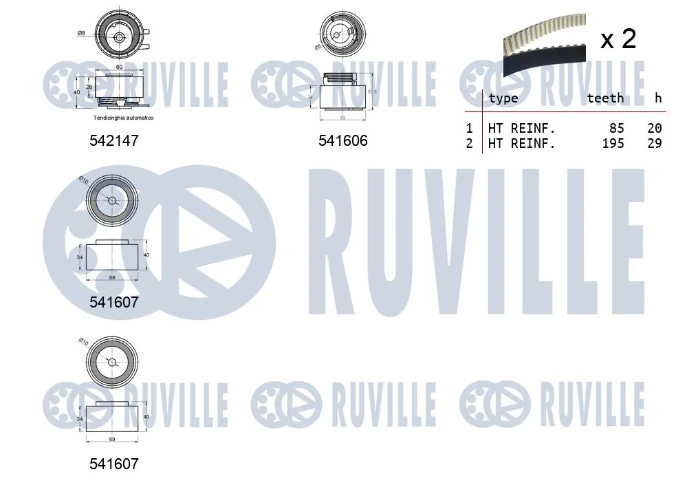 Kit de courroie crantée RUVILLE 550322