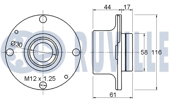 Kit de roulements de roue RUVILLE 220298