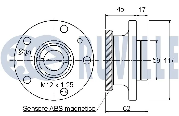 Kit de roulements de roue RUVILLE 221271