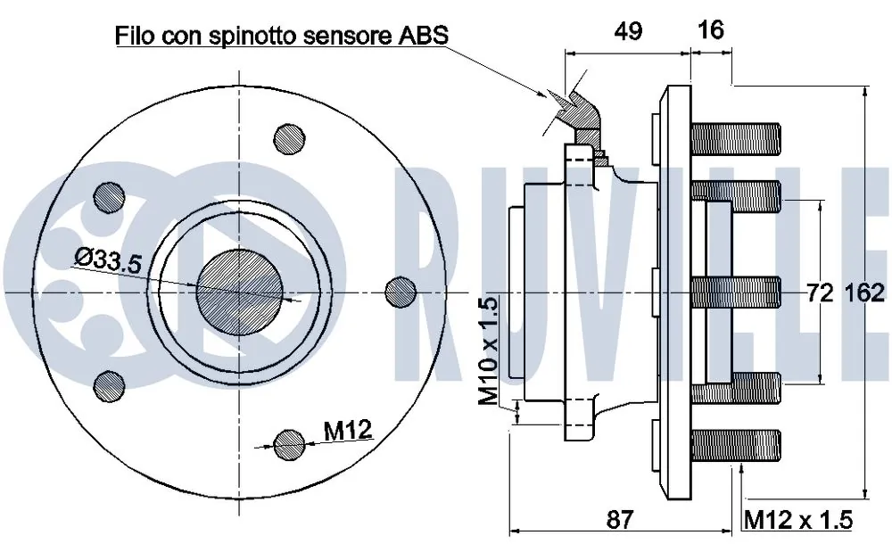 Kit de roulements de roue RUVILLE 221661