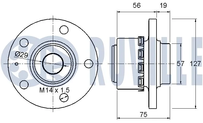 Kit de roulements de roue RUVILLE 221480