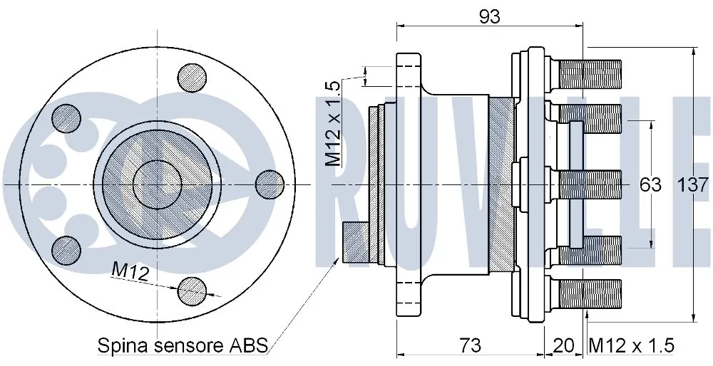 Kit de roulements de roue RUVILLE 221854