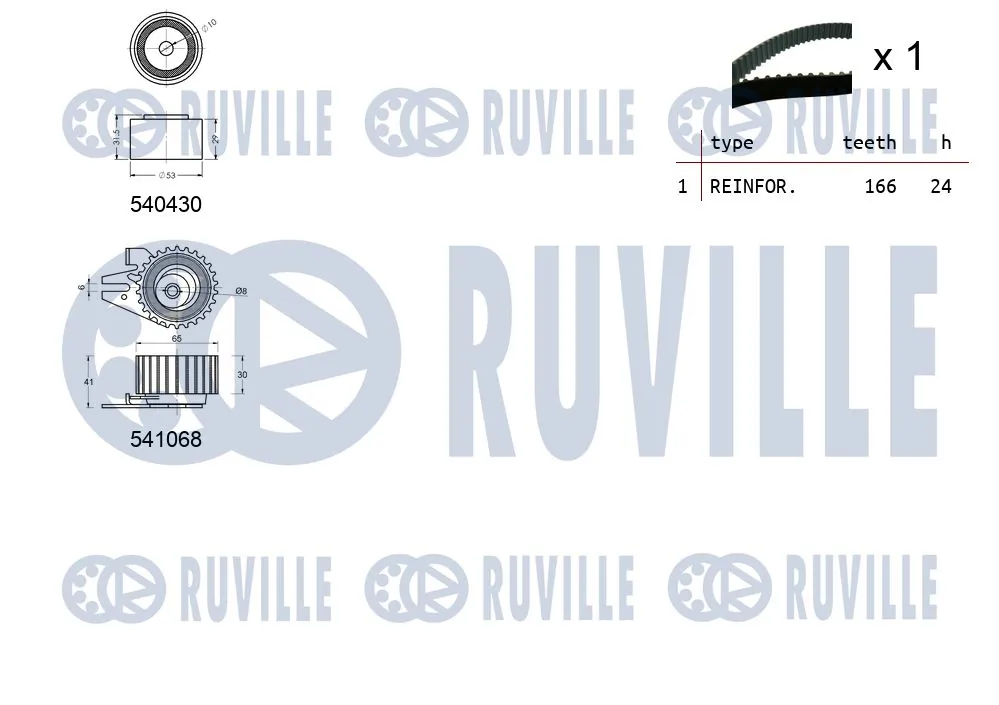 Kit de courroie crantée RUVILLE 550230