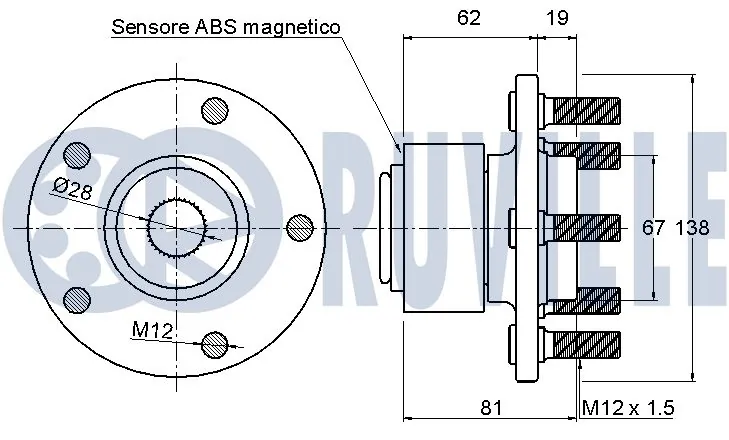 Kit de roulements de roue RUVILLE 221123