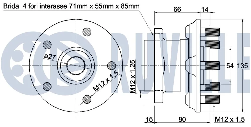 Kit de roulements de roue RUVILLE 221826