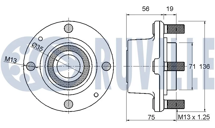 Kit de roulements de roue RUVILLE 220303