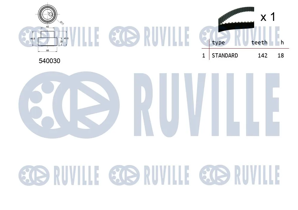 Kit de courroie crantée RUVILLE 550139