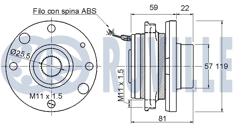 Kit de roulements de roue RUVILLE 221147