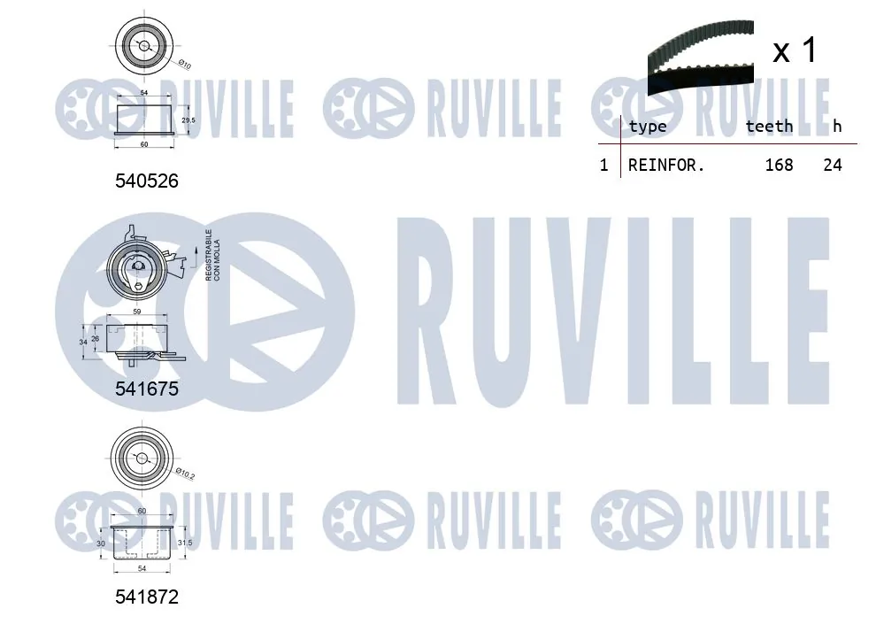 Kit de courroie crantée RUVILLE 550318