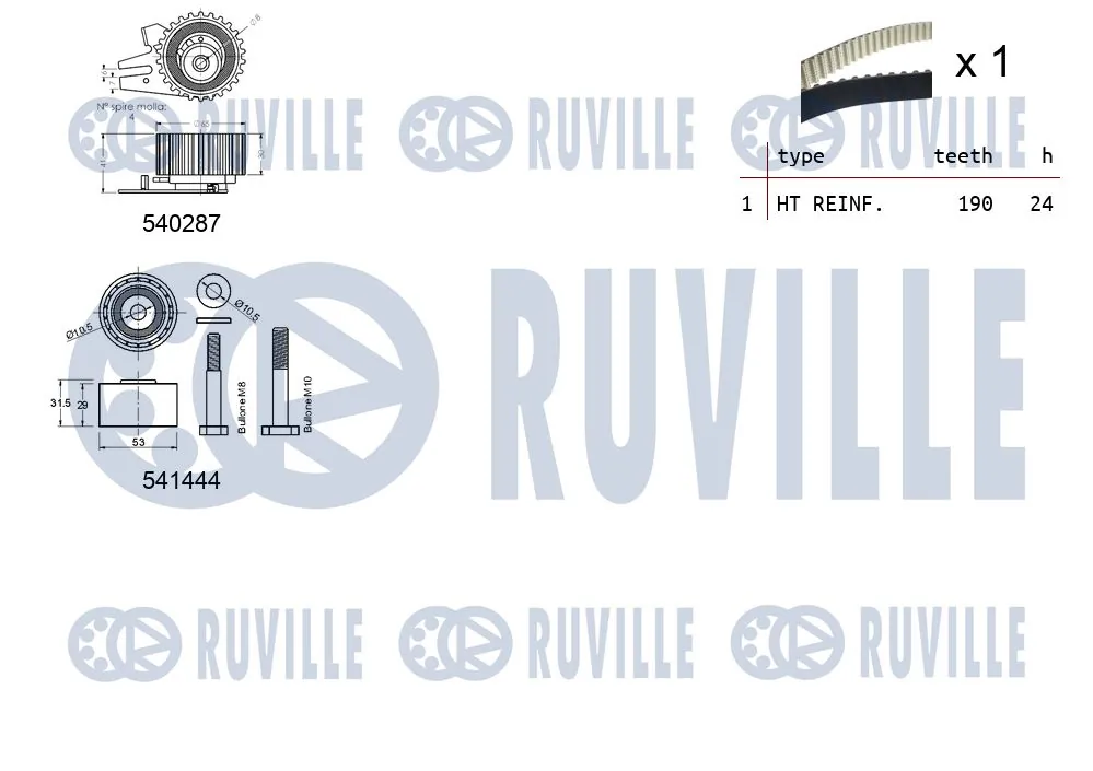 Kit de courroie crantée RUVILLE 550302