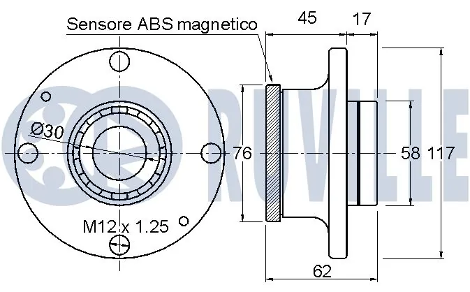 Kit de roulements de roue RUVILLE 220950