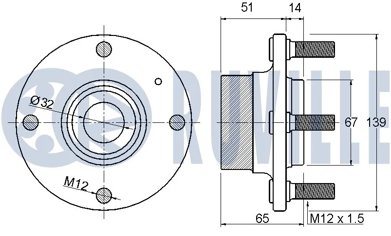 Kit de roulements de roue RUVILLE 221144