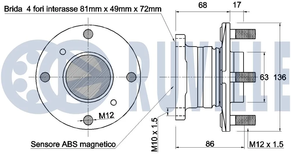 Kit de roulements de roue RUVILLE 221830