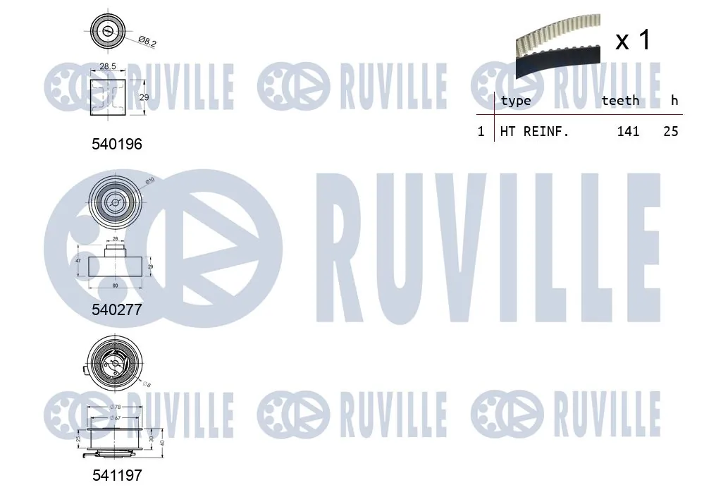 Kit de courroie crantée RUVILLE 550153