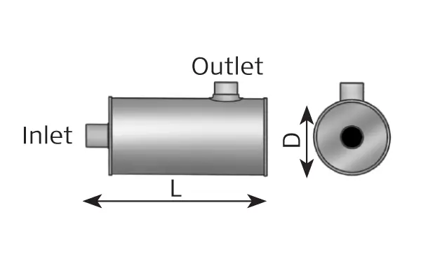 Silencieux central, universel DINEX 89466