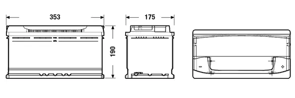 EXIDE EA1000 — Акумулятор 100Ah-12v Exide PREMIUM (353х175х190), R, EN900