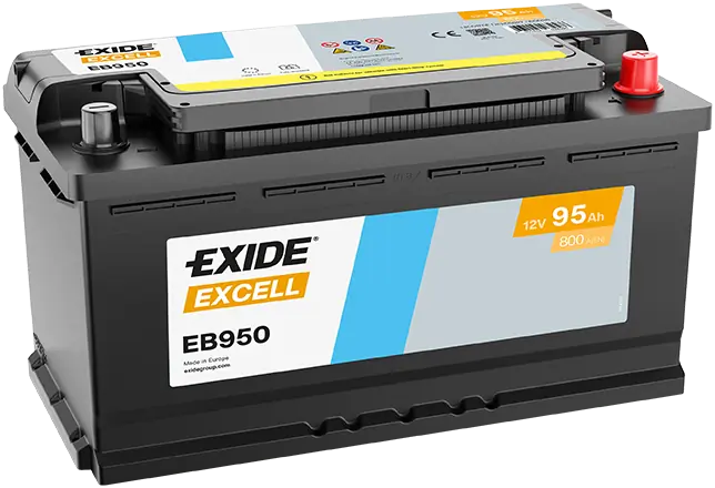 EXIDE EB950 — Акумулятор 95Ah-12v Exide EXCELL (353х175х190), R, EN800