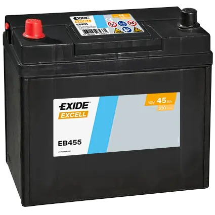 EXIDE EB455 — Акумулятор 45Ah-12v Exide EXCELL (234х127х220), L, EN330 Азія