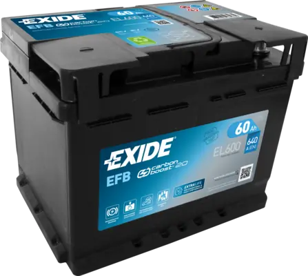 EXIDE EL600 — Акумулятор 60Ah-12v Exide EFB (242х175х190), R, EN640