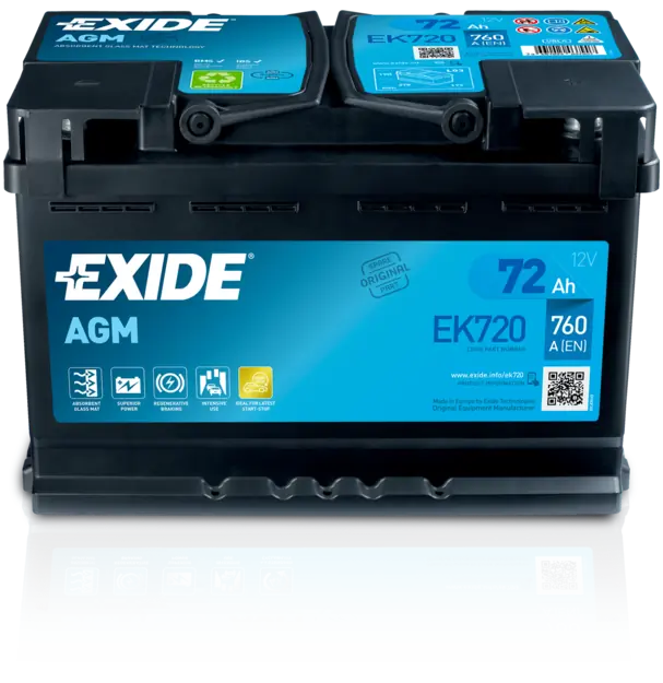 Batterie de démarrage EXIDE EK720