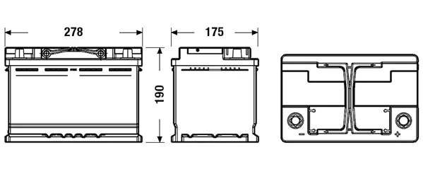 EXIDE EL700 — Акумулятор 70Ah-12v Exide EFB (278х175х190), R, EN760
