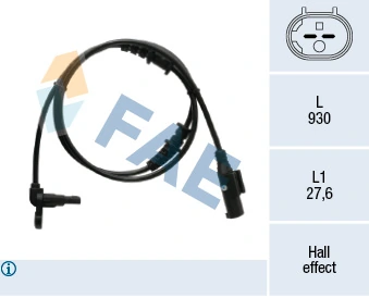 Capteur, vitesse de roue FAE 78525