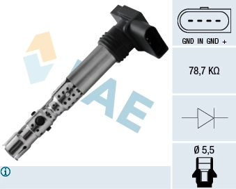 BOBINE ALLUMAGE -03D905715A- POLO 5-6 FAE