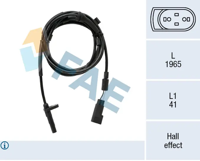 Capteur, vitesse de roue FAE 78544