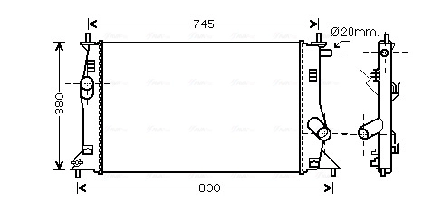 AVA COOLING MZ2183 — Радіатор охолодження MAZDA 5 (05-) (вир-во AVA)