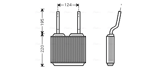 AVA COOLING OL6132 — Радіатор обігрівача ASTRA F/VECTRA A/CALIBRA (Ava)