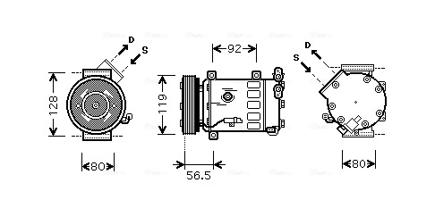 Compresseur, climatisation AVA Clever Choice CNAK242