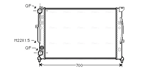 AVA COOLING AIA2123 — Радіатор охолодження двигуна A4 1.6/1.9TD MT 96-00 M/J (Ava)