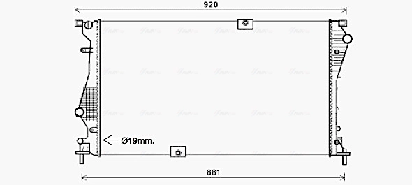 AVA COOLING RTA2601 — Радіатор охолодження двигуна OPEL VIVARO A (01-)/RENAULT TRAFIC II (01-) 2.0 dCi (вир-во AVA)
