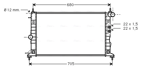 AVA COOLING OLA2244 — Радіатор охолодження двигуна VECTRA B MT 95-02 (Ava)
