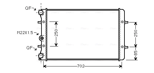 AVA COOLING AI2155 — Радіатор охолодження двигуна GOLF4/A3/TT/LEON/BORA M/J (Ava)