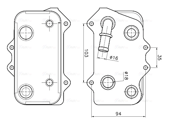 Radiateur d'huile de boîte automatique AVA Clever Choice PR3104