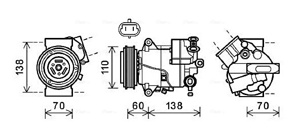Compresseur, climatisation AVA Clever Choice OLAK607