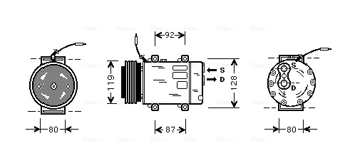 Compresseur, climatisation AVA Clever Choice RTAK283
