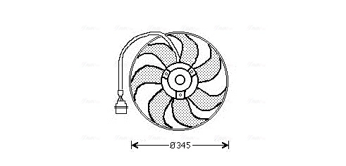 AVA COOLING AI7509 — Вентилятор радіатора Audi;Seat;Skoda;VW (вир-во AVA)