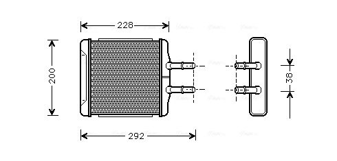 AVA COOLING DWA6027 — Радіатор обігрівача LANOS /NUBIRA ALL 97- (вир-во AVA)