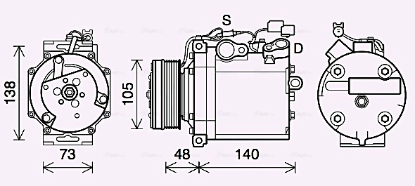Compresseur, climatisation AVA Clever Choice MTAK263
