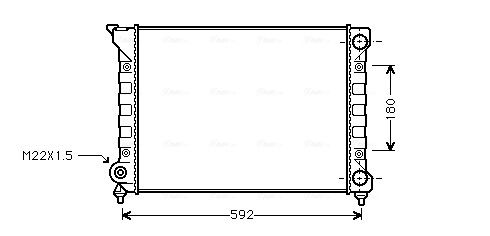 AVA COOLING VN2071 — Радіатор охолодження VW PASSAT B3 (88-) 1.6/1.8 (вир-во AVA)