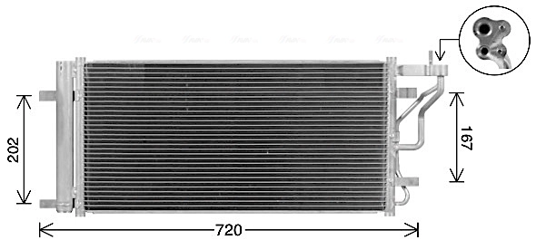 Condenseur, climatisation AVA Clever Choice HY5577D